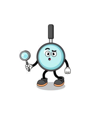 Büyüteç arama maskotu, karakter tasarımı