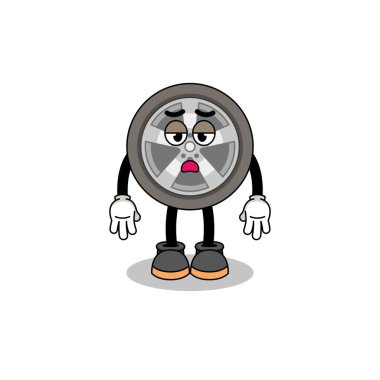 Yorgunluk jestli araba tekerleği çizgi filmi, karakter tasarımı