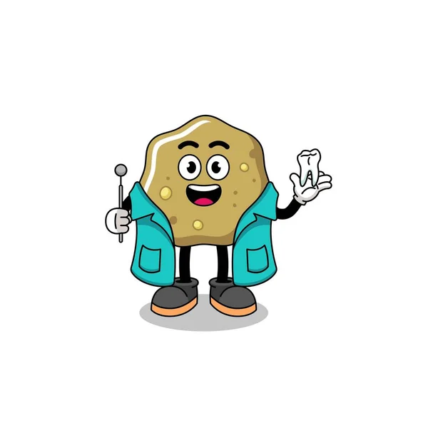 Illustration Loose Stools Mascot Dentist Character Design — Stockvector