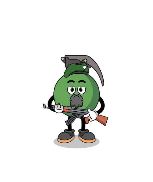 Character Cartoon Grenade Special Force Character Design — 스톡 벡터