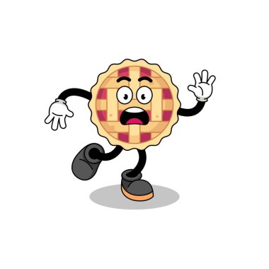 Elmalı turta maskotu çizimi, karakter tasarımı