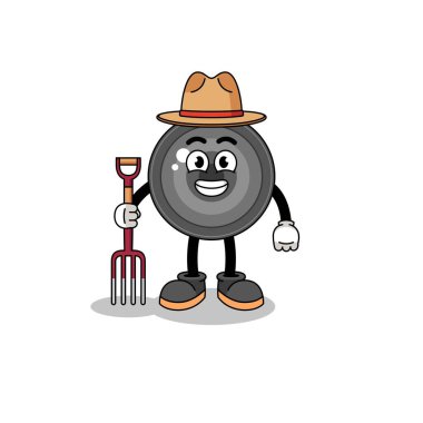 Kamera merceği çiftçisinin çizgi film maskotu, karakter tasarımı