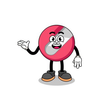 Hoş geldin pozu veren bir çizgi film karakteri.