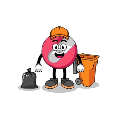 Çöp toplayıcı illüstrasyonu olarak çizilen kalem açacağı karikatürü