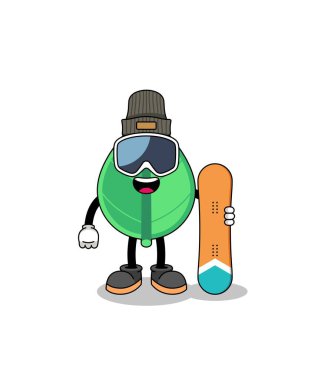 Yaprak Snowboard oyuncusu maskotu, karakter tasarımı