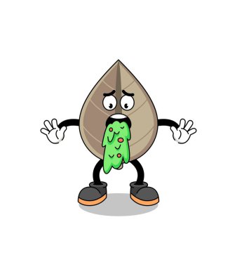 Kurumuş yaprak maskotu kusma, karakter tasarımı.