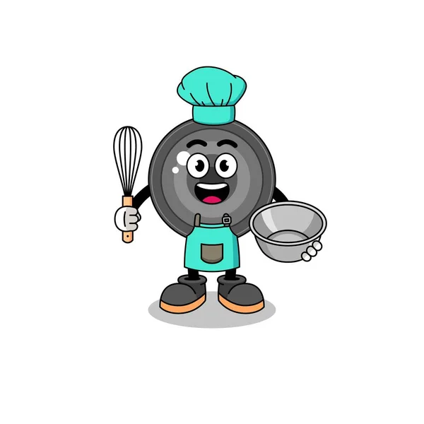 Ilustração Lente Câmera Como Chef Padaria Design Personagem — Vetor de Stock