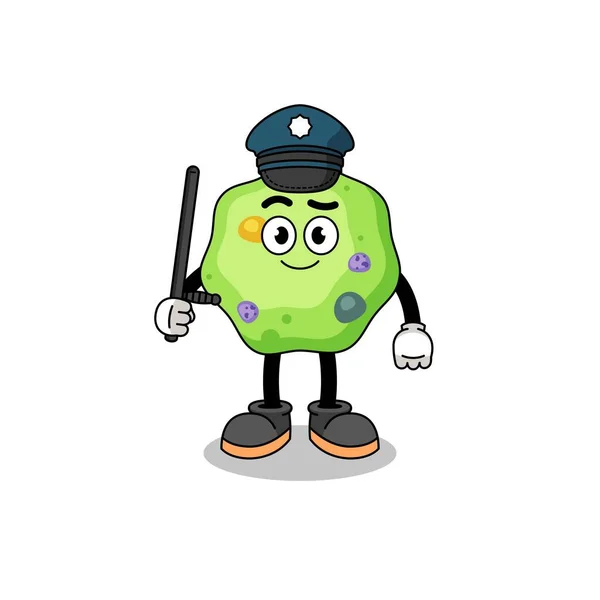 Γελοιογραφία Εικονογράφηση Της Αστυνομίας Amoeba Σχεδιασμός Χαρακτήρα — Διανυσματικό Αρχείο