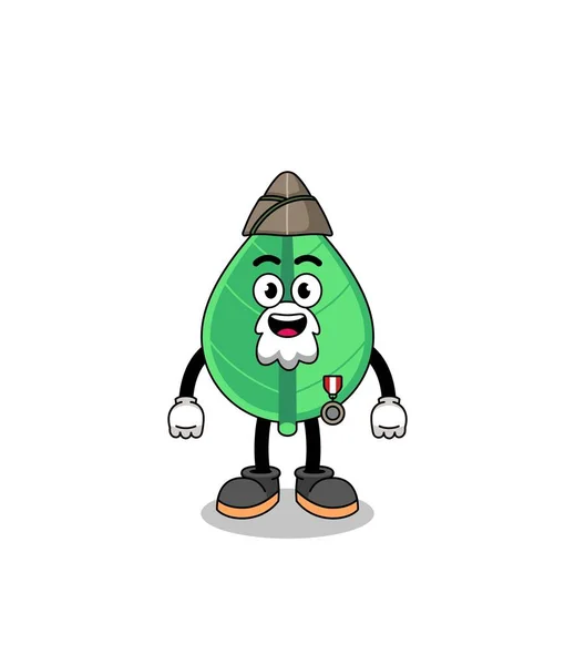 Character Cartoon Leaf Veteran Character Design — Stock Vector