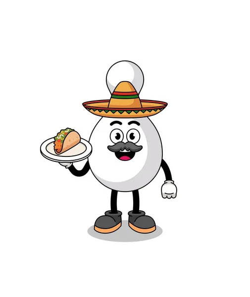 Desenhos Animados Personagem Pino Boliche Como Chef Mexicano Design Personagem — Vetor de Stock