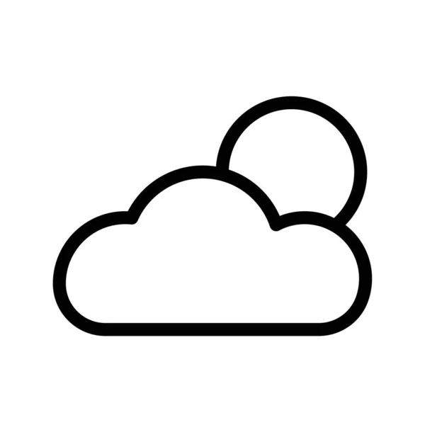 Black White Icon Sun Cloud Icon Application Weather Vector — Stock Vector