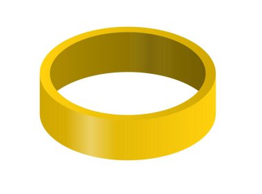 Beyaz arka planda izole edilmiş altın bir yüzük.