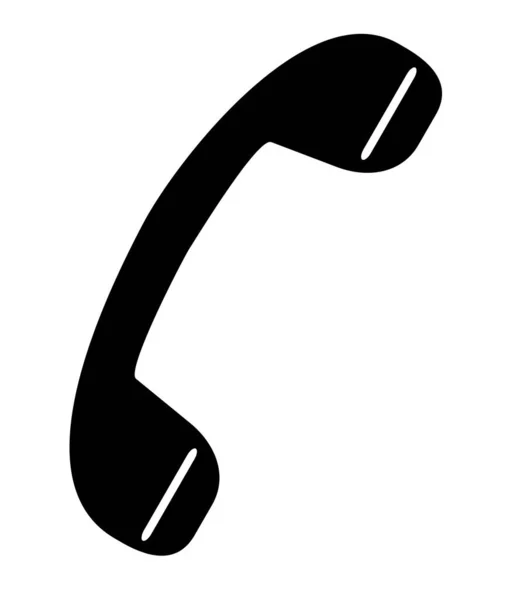 Enkel Svart Telefon Ikon Isolerad Vit Bakgrund Begreppet Samtal Kommunikation — Stockfoto
