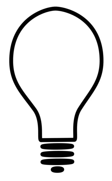 Simple Outline Lightbulb Icon Isolated White Background — Photo