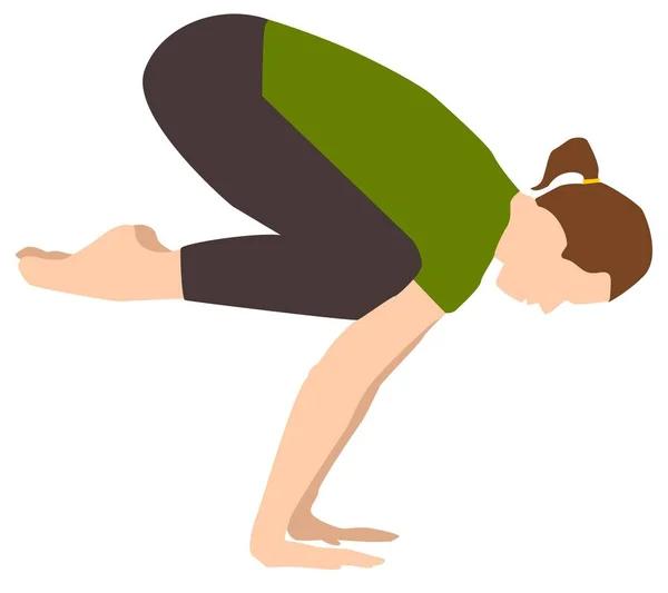 Yoga Pose Illustration Isolated White Background Illustration Bakasana Crow Yoga — 스톡 사진