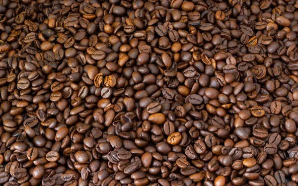 Roasted Fresh Coffee Beans Background — Stock Photo, Image