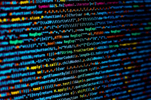 Renkli kod dokusu arka planı. Soyut Web programlama kodlaması
