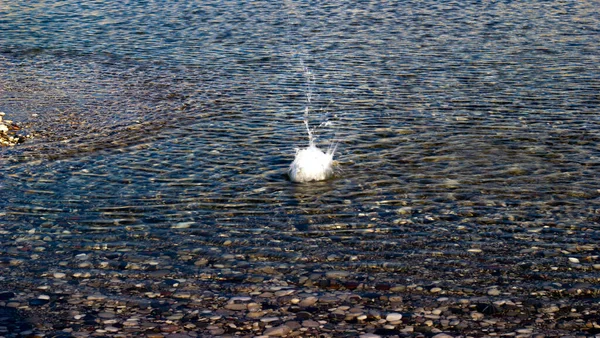 Sea Ripple Shiny Pebble Reflection Antalya Beach Turkey — Stock Photo, Image