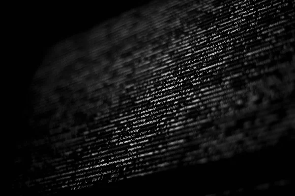 Siyah Beyaz Kod Geçmişi Javascript Kodu Bilgisayar Ekranında — Stok fotoğraf