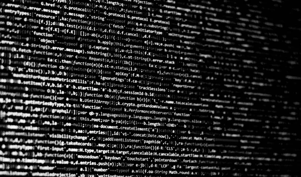 Black White Code Background Javascript Code Computer Screen — 스톡 사진