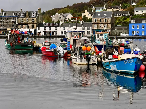 Fiskebåtar Tarbert Harbour Skottland — Stockfoto
