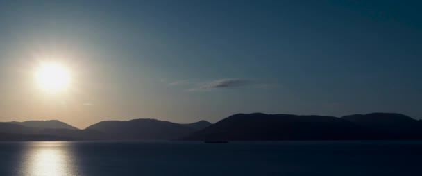 Widescreen Timelapse Sunset Behid Hills Argyll Scotland River Clyde Estuary — Vídeo de stock