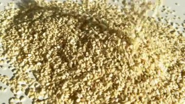 Susam yakın çekim taneleri serpiştirilmiş