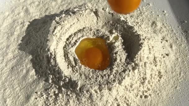 Flour for baking slow motion video — Stock Video