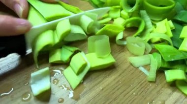 Asya mutfağı, Vietnam usulü sıcak salata sosu. Kızarmış kereviz, pırasa, domuz eti ve kişniş. Tüm bu kesikler çok lezzetli.