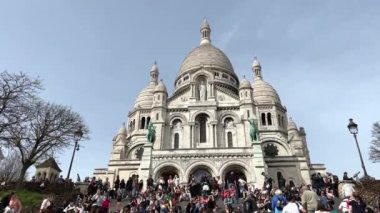 Paris 'teki Sacre Coeur Bazilikası Kilisesi 12.04.22 Paris Fransa