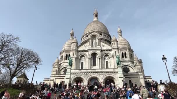 Εκκλησία της Βασιλικής Sacre Coeur στο Παρίσι 12.04.22 Παρίσι Γαλλία — Αρχείο Βίντεο