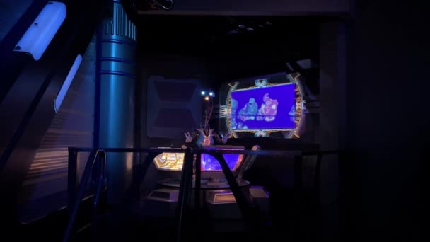 Robot computer on the attraction of the galaxy 11.04.22 Disneyland Paris France — 비디오