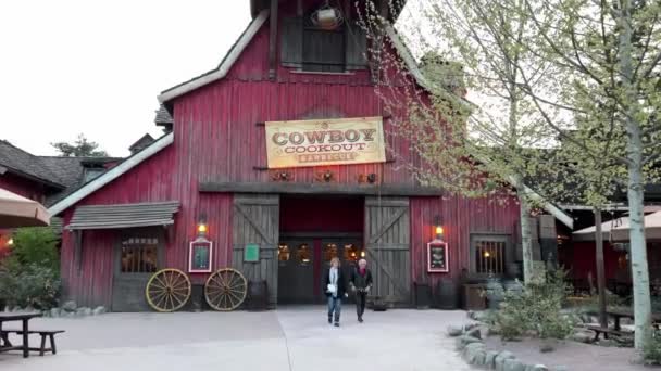 Restaurant cowboy à Disneyland homme et femme go 11.04.22 Disneyland Paris France — Video