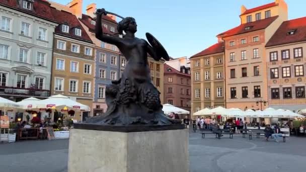 Rynek Starego Rynku Centrum Warszawy Nazywany Jest Rynkiem Centrum Warszawy — Wideo stockowe