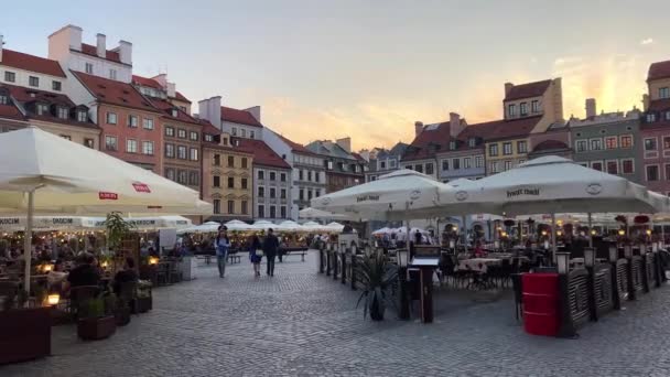 Old Square Center City Warsaw Called Market Square Center Symbol — Vídeo de stock