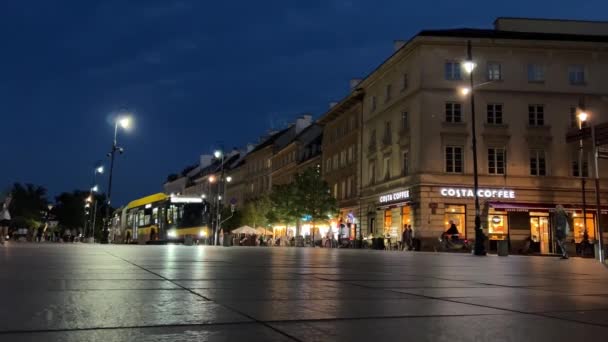 Megfigyelési Torony Krakkó Külvárosa Esti Fotó Este Varsó Lengyelország 2022 — Stock videók