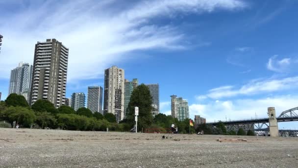 Vancouver Canadá Biatlón Pacífico Océano Costa Casa Puente Encuentra Desembocadura — Vídeos de Stock