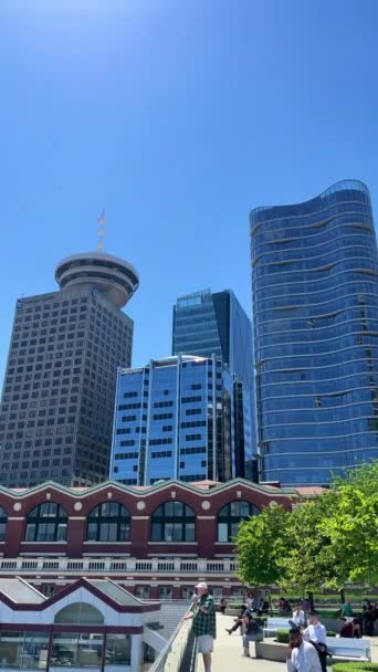 Harbor Center Tower Famous Skyscraper Vancouver Top Which Observation Deck — Αρχείο Βίντεο