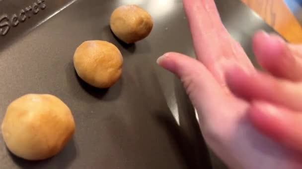 Your Hands Swing Circle Dough Making Cookies Put Protven High — ストック動画