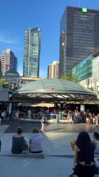Vancouver Downtown Dancing Salsa Going Dance Rueda Bachata Well Various — Vídeos de Stock