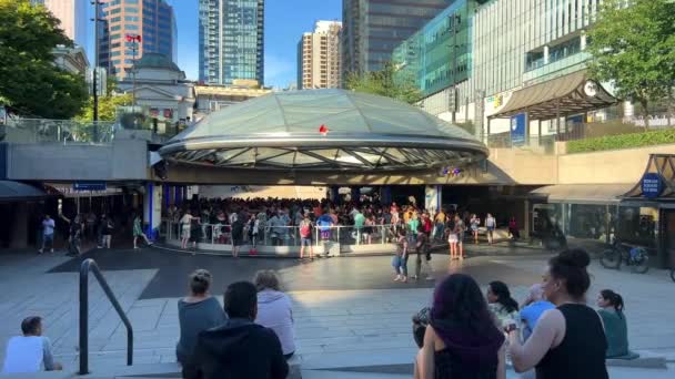 Vancouver Downtown Dancing Salsa Going Dance Rueda Bachata Well Various — Vídeo de Stock