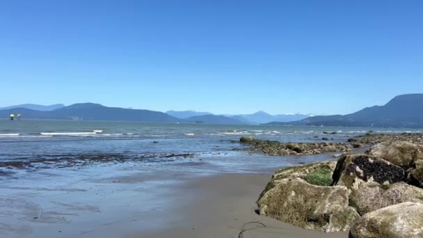 Camera Pans Slowly Show Coast Pacific Ocean You Can See — Vídeos de Stock