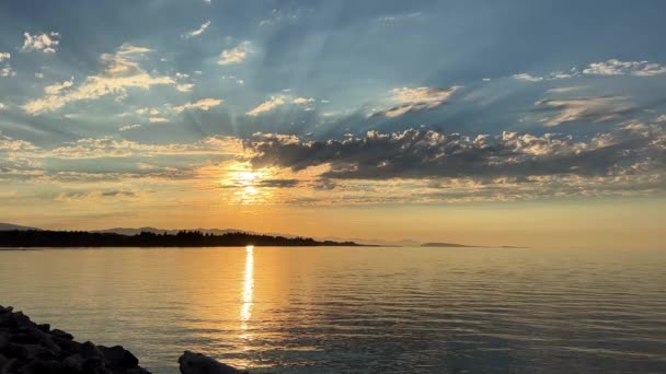 Дивовижний Захід Сонця Тихоокеанському Фоні Картини Про Подорож Рекламний Шлях — стокове відео