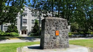 great trek time capsule sealed Alma Mater Canada Vancouver University of British Columbia. High quality 4k footage