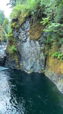 Beautiful Englishman River Waterfalls upper section , Parksville, British Columbia, Canada . High quality photo