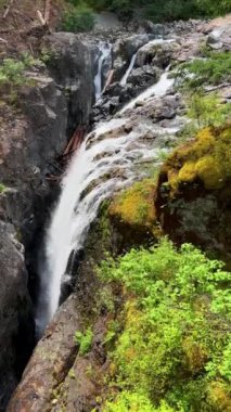 Beautiful Englishman River Waterfalls upper section , Parksville, British Columbia, Canada . High quality photo