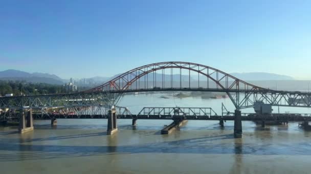 You Can See Bridge Window Skytrain Travels Vancouver Surrey High — ストック動画