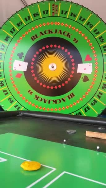 Desire Win Roulette Lottery Casino Spinning Lottery Machine Multi Colored — 图库视频影像