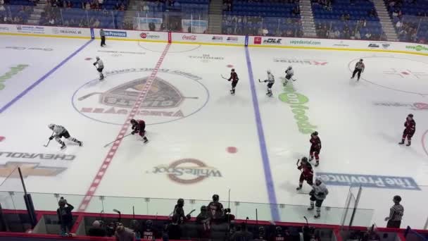 Dwie Drużyny Usa Kanada Grają Hokeja Puck Vancouver Gigantów Pierwszy — Wideo stockowe