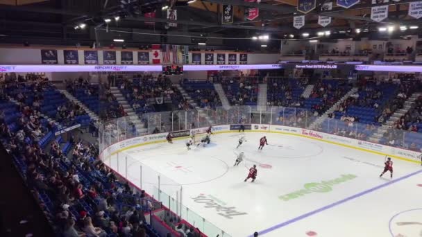 Balkon Można Zobaczyć Ice Arena Gdzie Gracze Kanady Stanów Zjednoczonych — Wideo stockowe